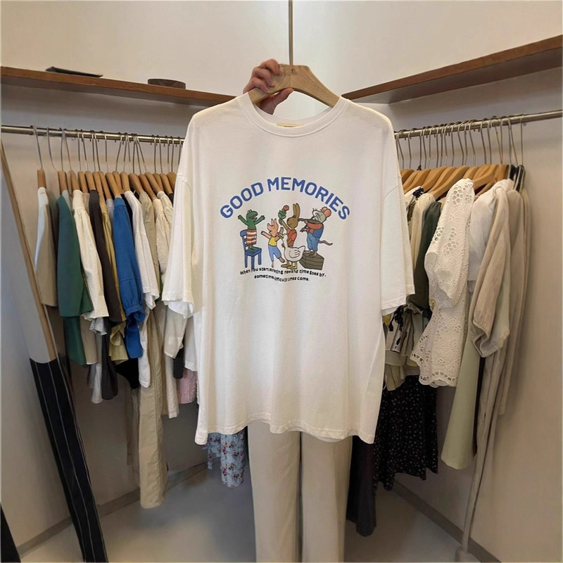 White Short-Sleeved Women's T-Shirt Summer 2025 New Pure Cotton Niche Half-Sleeved Loose Design Unique and Chic Top White Short-Sleeved Women's T-Shirt Summer 2025 New Pure Cotton Niche Half-Sleeved Loose Design Unique and Chic Top