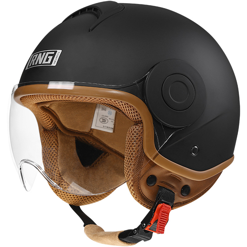 [personalizada] casco de motocicleta casco de locomotiva retro unisex cuatro estaciones casco de motocicleta eléctrica casco de montar