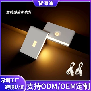 跨境LED人体感应灯磁吸充电走廊楼梯床头橱柜灯卧室高级感小夜灯