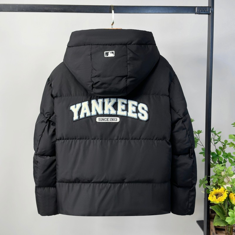 2024冬季MLB潮牌后背字母休闲时尚男女同款加厚连帽羽绒服外套|undefined