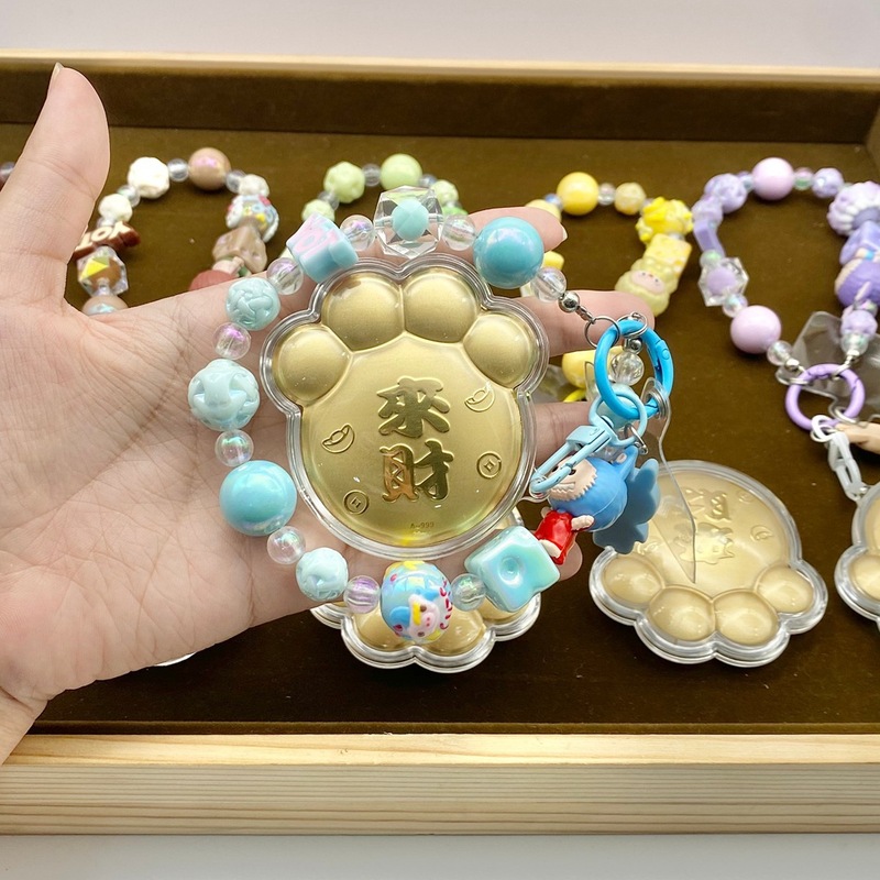 足金999来财招财喵猫爪手机链绳挂件双面饰品招财纳福御守猫礼物|undefined