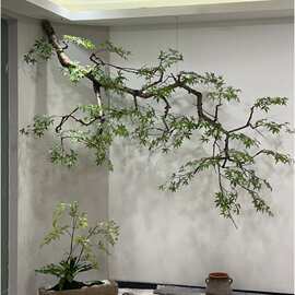 壁挂式仿真绿植红枫树绿枫树悬挂式枫叶树壁挂侧挂墙面装饰仿真树