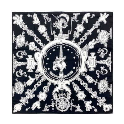 装饰丝巾夏季洋气时尚空姐丝巾批一花两色数码印花55*55仿真丝|ms