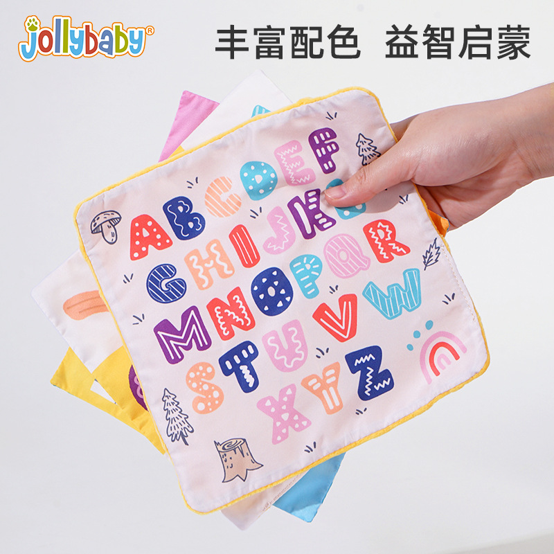 Caja de pañuelos Jolly Baby con música, bombeo con el dedo, entrenamiento sensorial para bebés de 3 meses, rompecabezas y juguetes educativos.