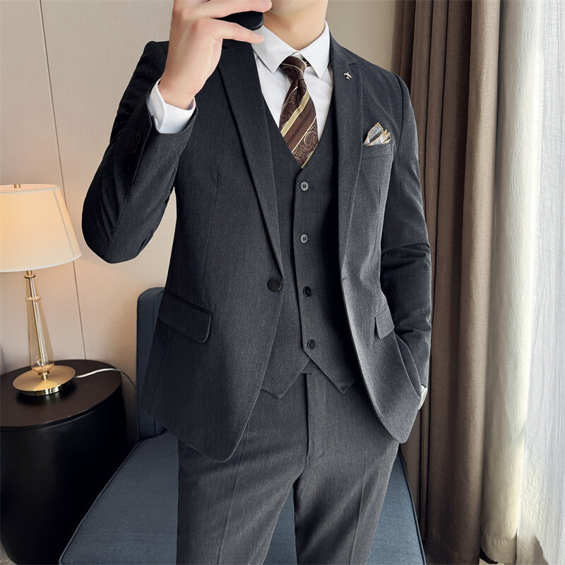New Style Suit for Men, Solid Color, Business, Professional, Casual, Wedding Dress, Slim Fit, High-End Suit, Light Luxury