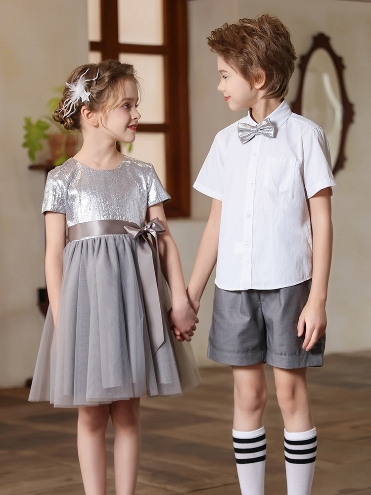 Uniformes de actuación del coro de niños de jardín de infantes para estudiantes de primaria y secundaria, recitación de poesía, discursos, trajes de actuación de danza para niñas