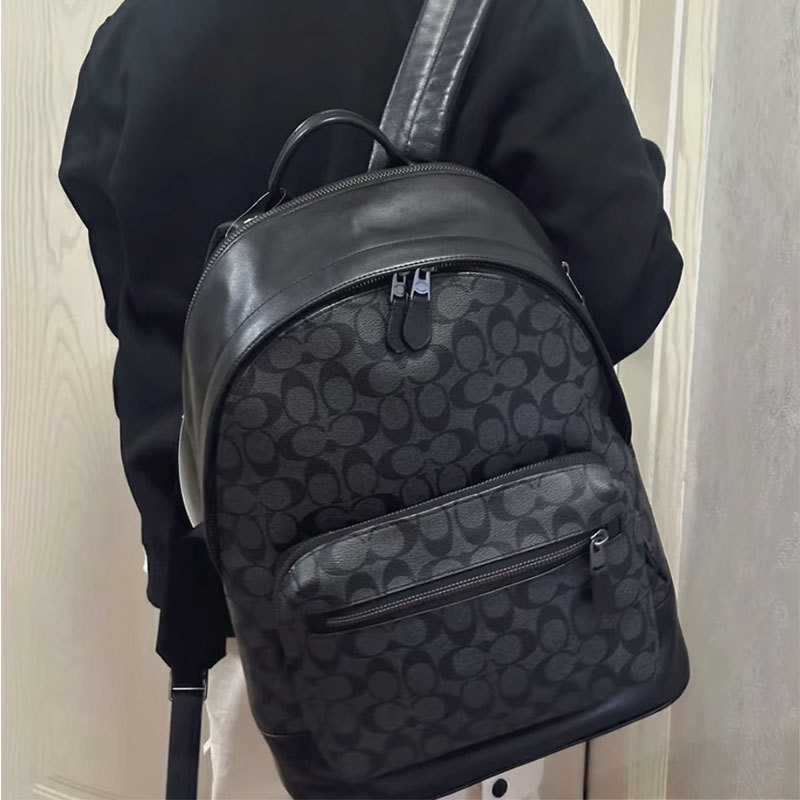 Koujia Classic Printed Large Men's Backpack Logo Business Black Leather Monogram Backpack Laptop Bag Travel Bag Koujia Classic Printed Large Men's Backpack Logo Business Black Leather Monogram Backpack Laptop Bag Travel Bag