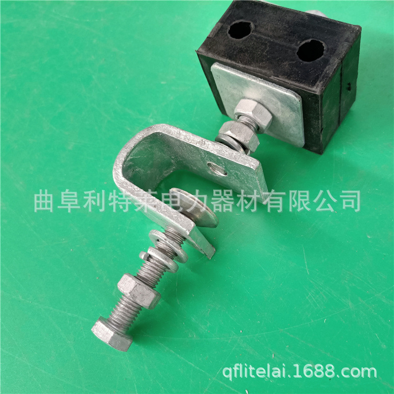 塔用引下线夹 adss光缆引下夹具 光缆引下卡具 橡胶夹块绝缘夹具