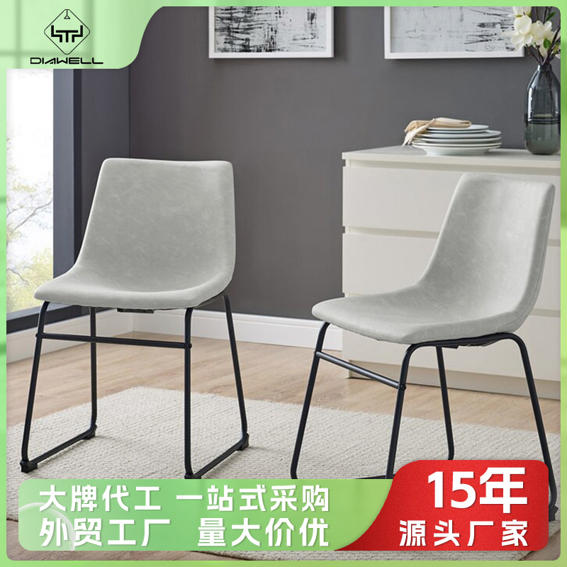 Silla de comedor de exportación de lujo ligero silla de comedor sentimental de alto nivel silla de comedor acolchada
