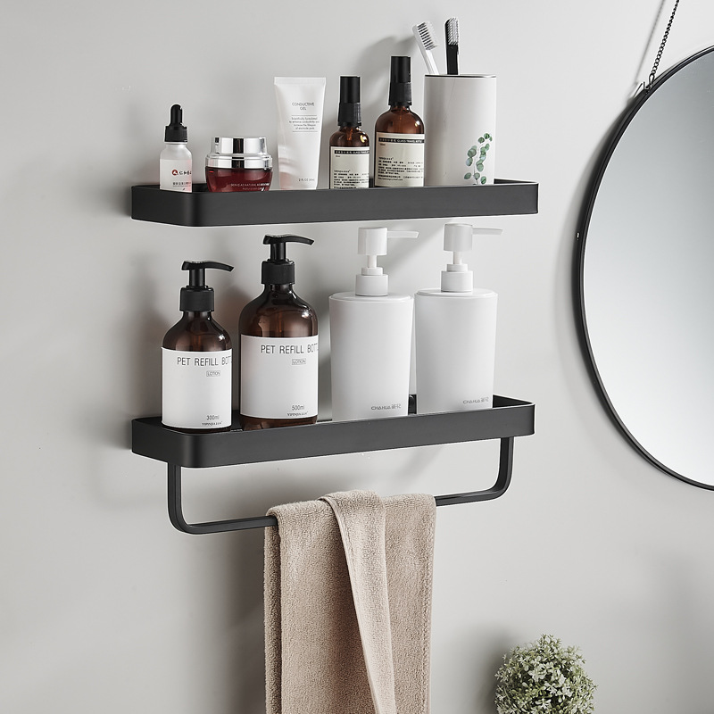 卫生间置物架壁挂墙上厕所免打孔洗手间洗漱台镜前浴室玻璃收纳架