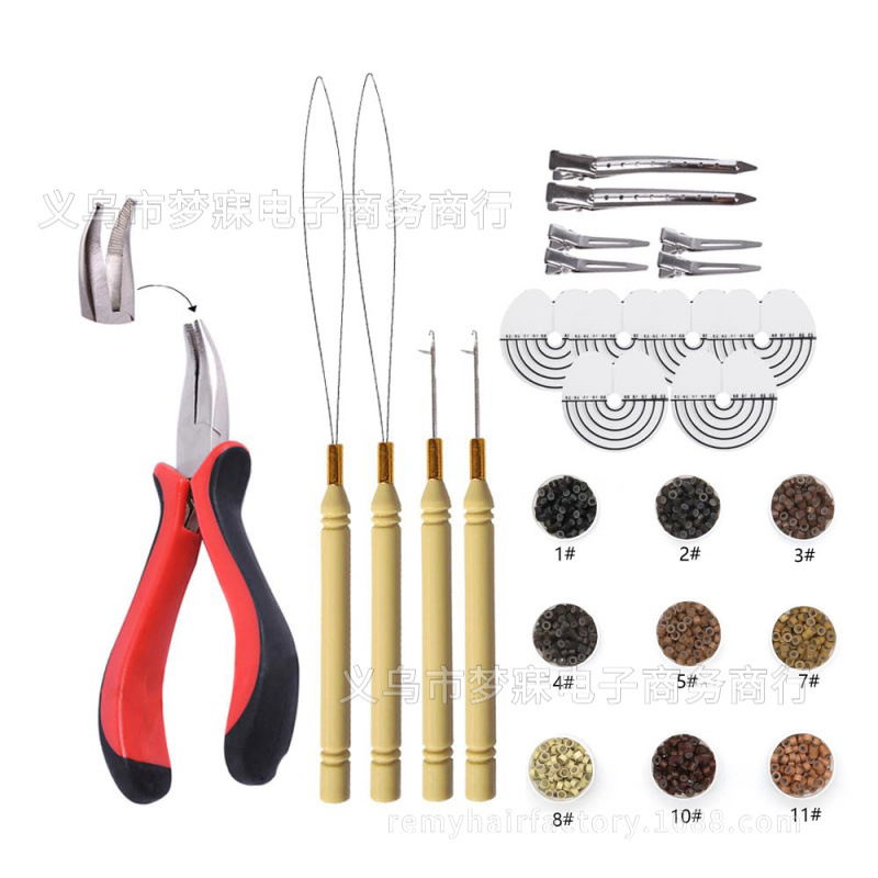 Wig Dirty Braid Accessories suit a variety of silicone buckle hair bending tool pliers wooden handle hair receiver transparent hair piece