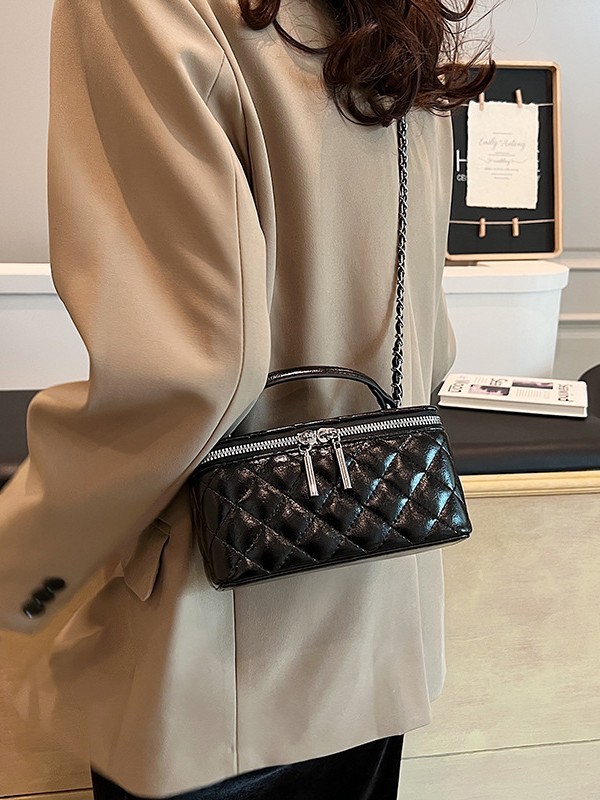Bolso de Mano con Cadena de Diamantes, Bolso Cuadrado Pequeño para Mujer, Nuevo Bolso de Hombro Cruzado de Alta Gama con Textura Exquisita y Moderna para 2026