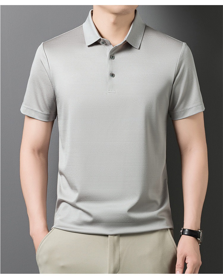 Áo thun nam tay ngắn lụa Mulberry cao cấp cổ tròn — Tây Ban Nha 9623 chi tiết 11