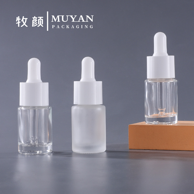 15ml透明滴管瓶玻璃精油瓶小样瓶白砂原液瓶化妆品精华液瓶分装瓶