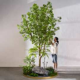 超大型马醉木仿真假树仿生植物造景观绿植商场高端大气装饰品摆件