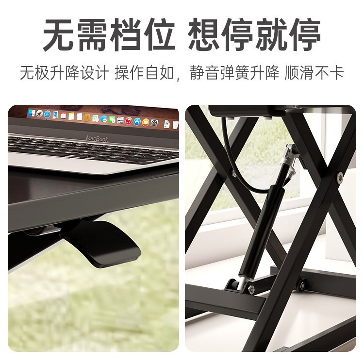 Mesa de trabajo de pie elevable ajustable mesa de computadora monitor de computadora soporte de mesa de trabajo plegable elevación de la mesa