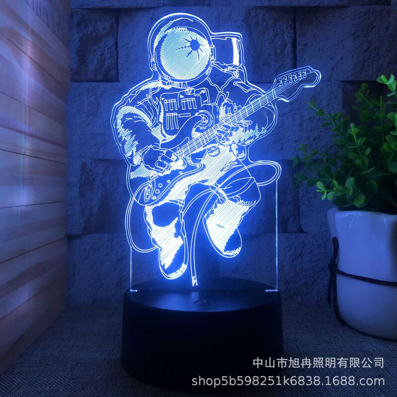 Cross-border 3D night light astronaut series Touch colorful remote control 16 color bedside lamp USB lamp