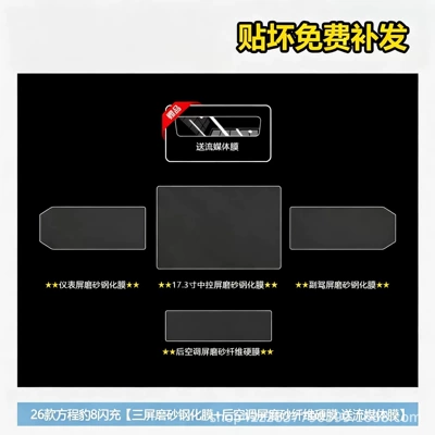 film, including center console and gear shift Car interior film - equation-leopard-8-flash-charging-edition-4-piece-screen-protector-set-matte-finish-includes-streaming-media-fiber-film