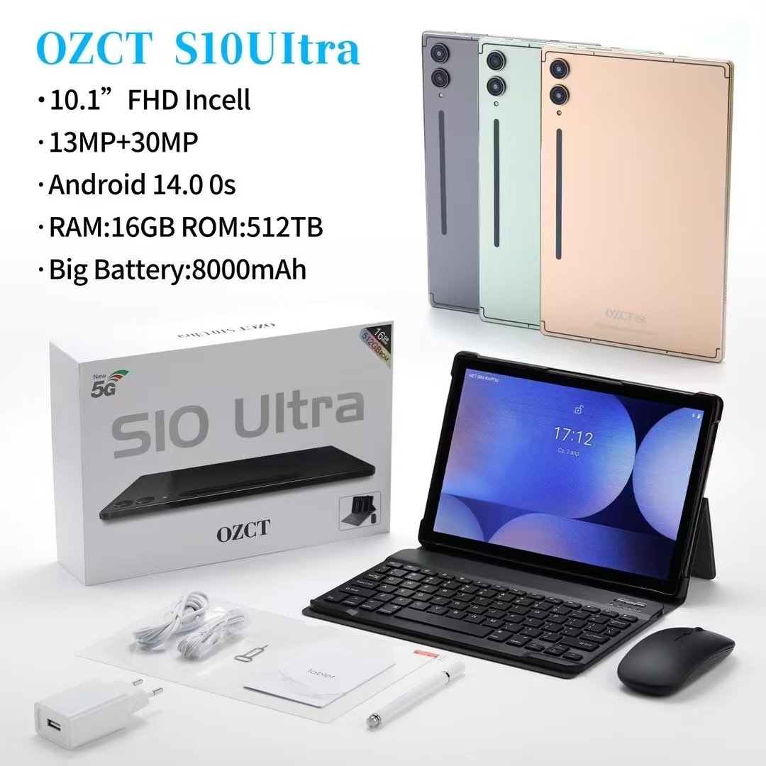 Export Tablet Pc S10 Ultra 10.1inch Unbreakable Screen Cross-Border Tablet
