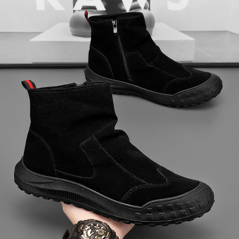 2025 Autumn New Casual Daily Versatile Warm Ankle Boots Hiking Running Lightweight Men's Shoes_voghion.com