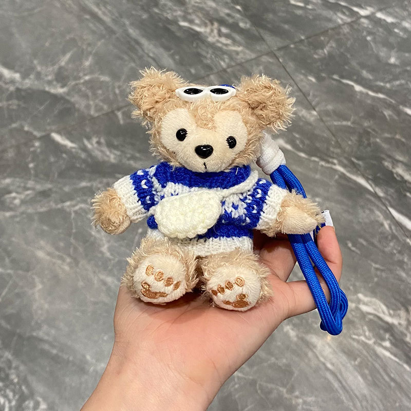Linda muñeca de peluche Shirelimei muñeca de dibujos animados Duffy oso bolso colgante llavero de coche regalo de pareja