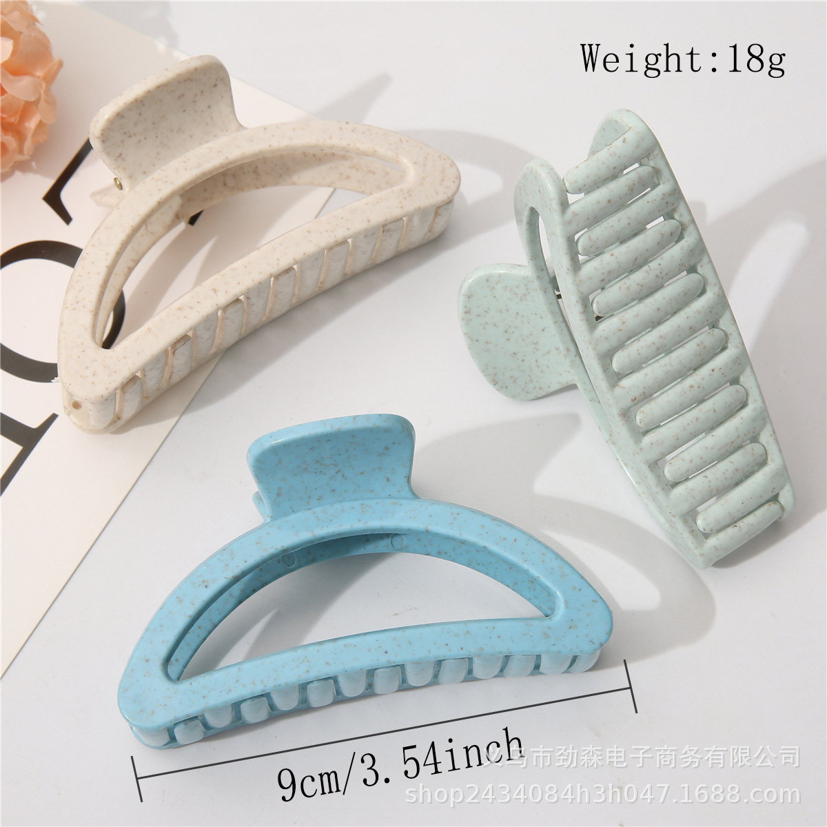 Venta caliente transfronteriza paja de trigo Morandi grab clip arco hueco cabeza de tiburón clip material degradable horquilla