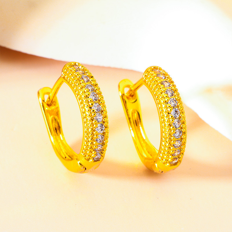 Vietnam Sand Gold Amazon Best-Selling Earrings Wholesale Women's Fashion New Earrings Wholesale Earrings Diamonds