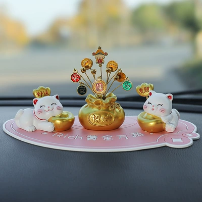 Spring Swing Creative Car Cute — Car ornaments - good-luck-fortune-pink-mat
