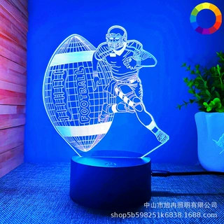 跨境新爆款3D小夜灯棒球橄榄球足球篮球运动系列触控遥控氛围灯