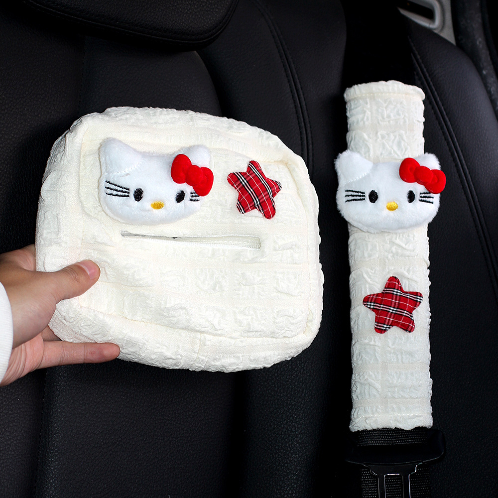 hellokitty car tissue box car paper box car decoration cute cartoon tissue bag hanging
