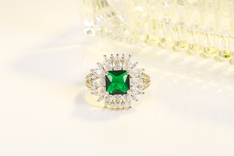 Fashion Geometric Copper Rings Inlay Zircon Copper Rings 1 Piece