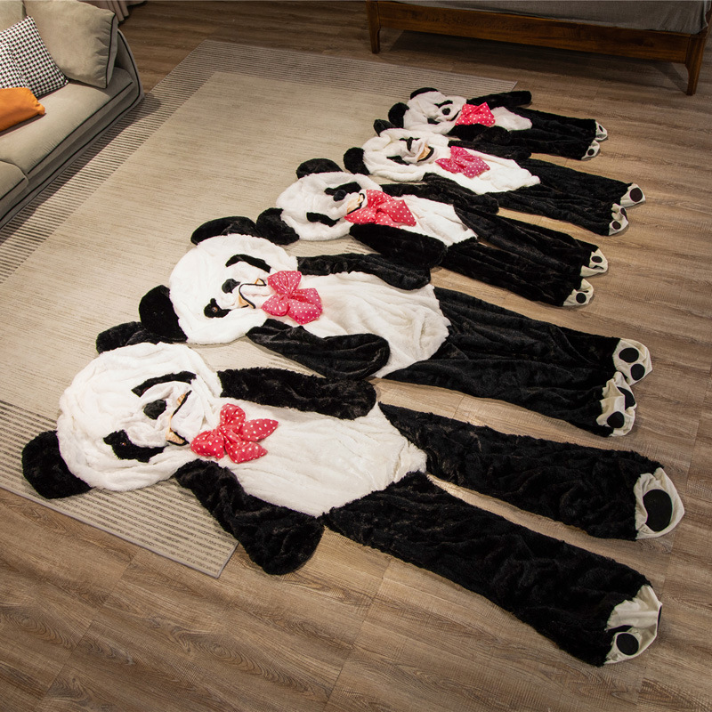 Gran cáscara de cuero Panda blanco y negro semiacabado muñeca de juguete de peluche Panda muñeca semiacabado concha de cuero muñeca de tela