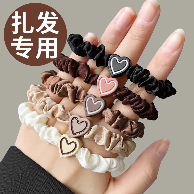 Cordilla de cabello para mujeres 2025 nueva alta elástica y duradera cuerda de cabeza de cola de caballo alta no cabello bucle de cabello tocado de banda de goma