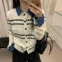 撞色秋冬季条纹新款毛衣