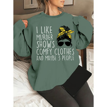 R 29894 Murder Shows Print Womens Hoodie ���ɾ�ӡ��Ůʿ����