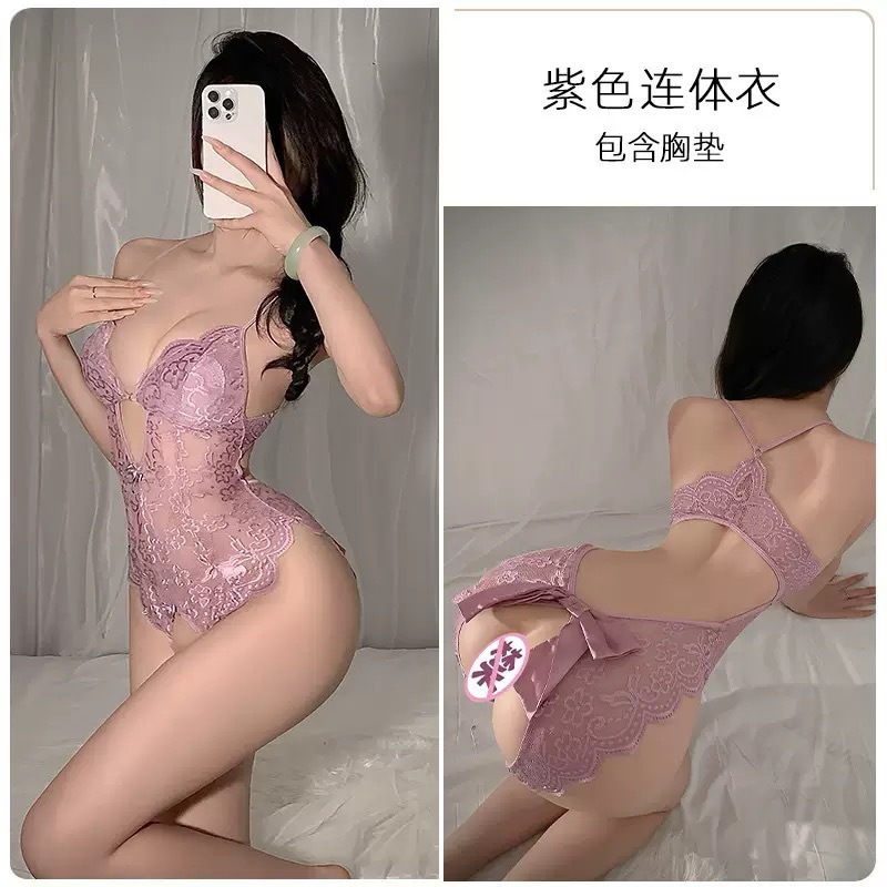 보라색 + 흰색 스타킹