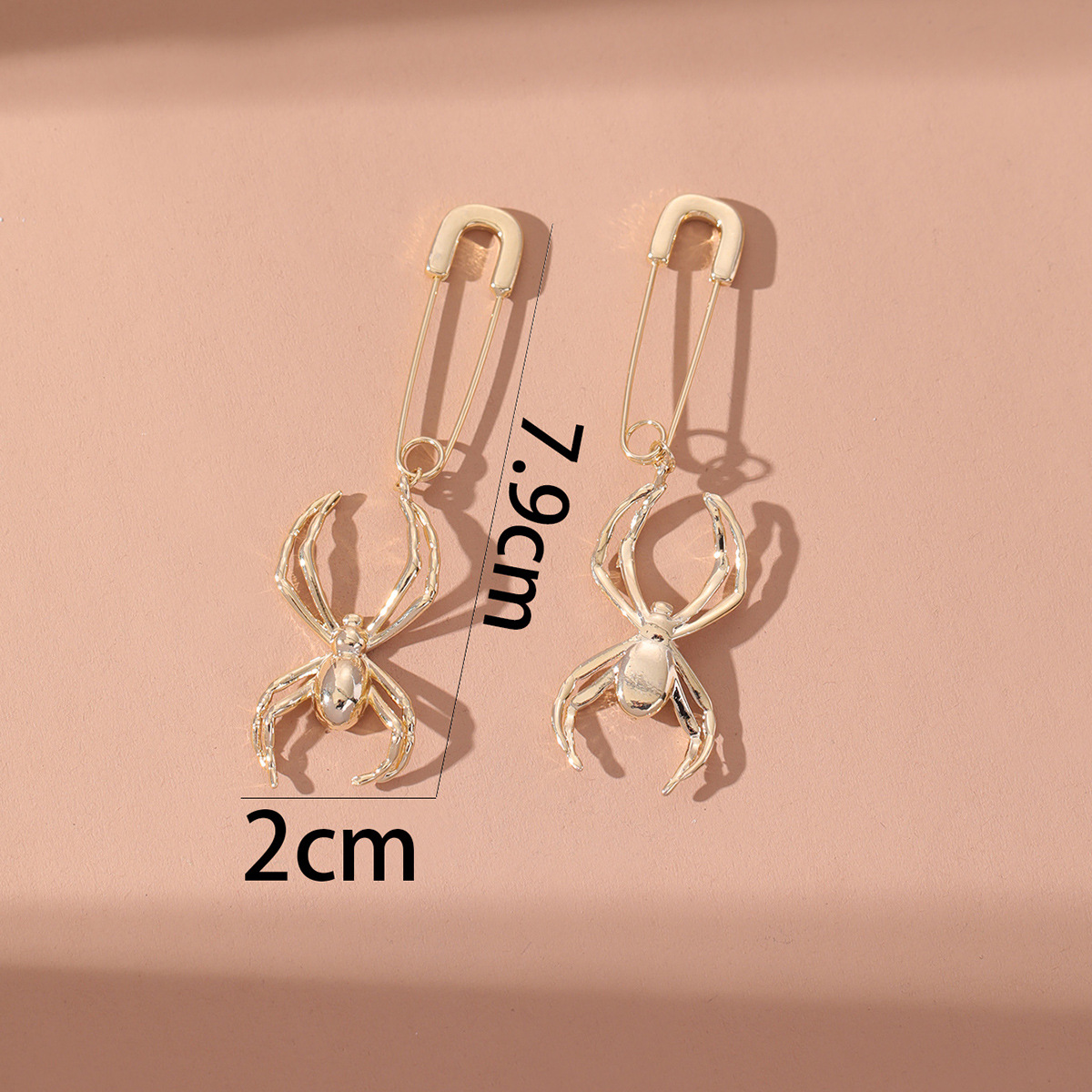 Creative New Style Spider Shape Pendant Pin Metal Earrings display picture 5