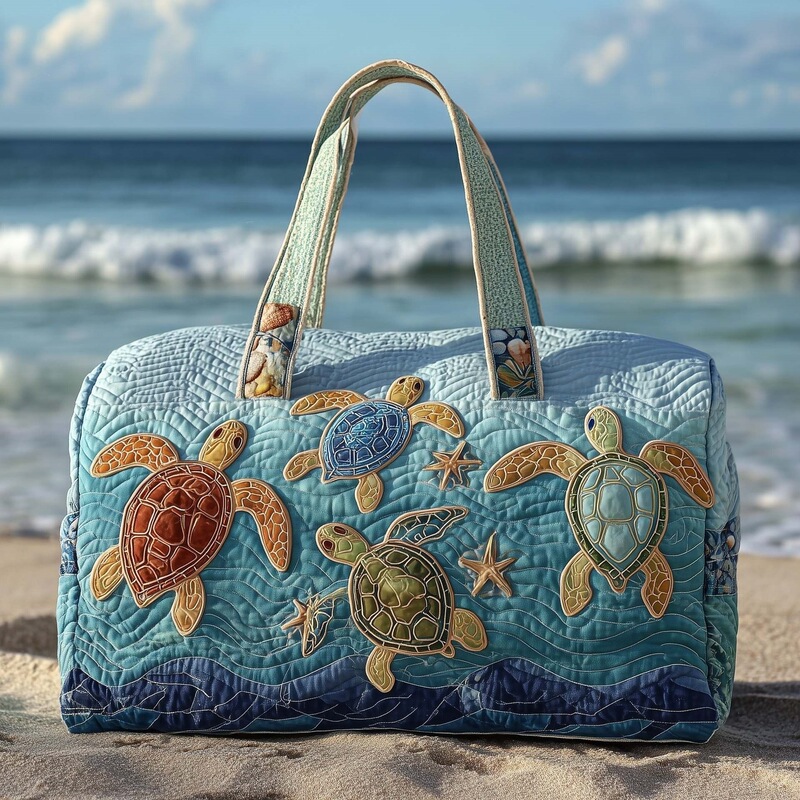 Popular cross-border new product TEMU independent station ocean series travel bag, fashionable printed women's yoga bag, handbag