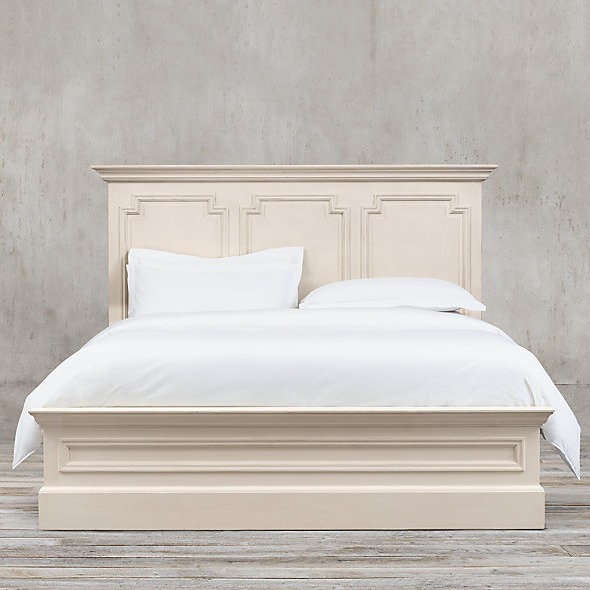 美国RH原单橡木床头柜美式乡村复古双人床法式主卧家用实木床婚床