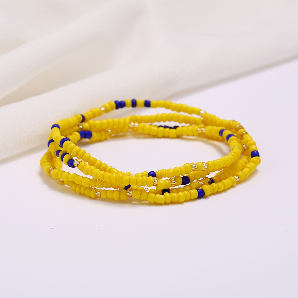 Directly Supplied from the Manufacturer to Amazon, Multi-Layered Handmade Colorful Rice Bead Beach Chain, European and American Style, Popular Summer Waist Chain for Women