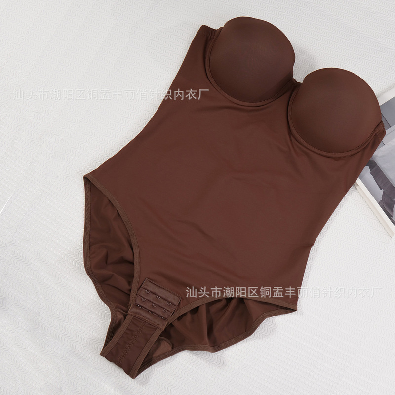Cross-border plus-size body-shaping shapewear with underwire, strapless seamless tummy control corset dress