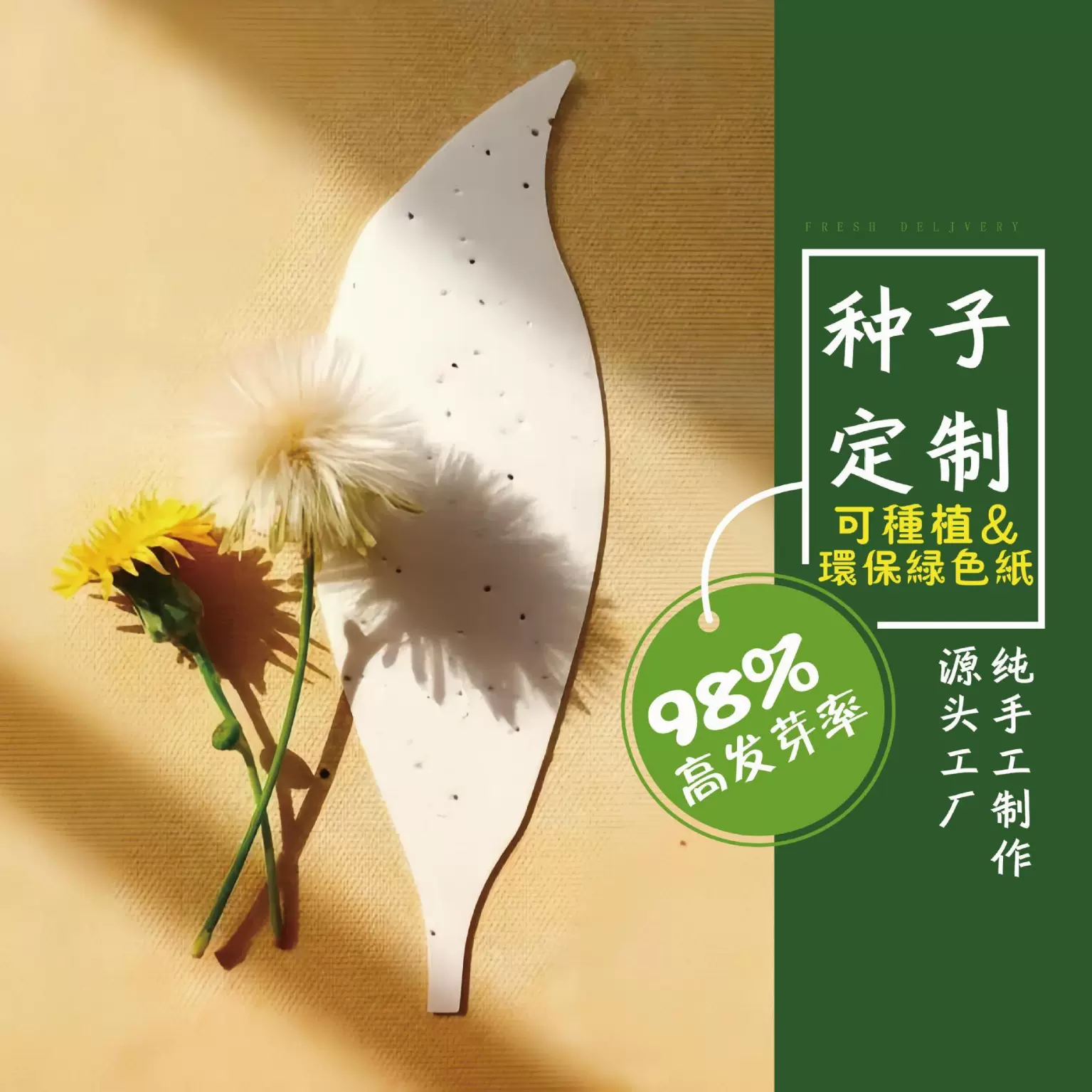 种子纸发芽门票纸可纸卡片日历特种纸环保种子纸艺术纸