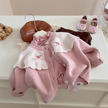 童装女童毛衣2025新款秋季洋气女宝宝甜美宽松保暖儿童针织衫外套