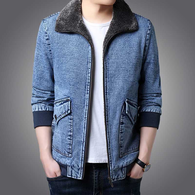 Warm Zipper Lapel Youth Slim Coat 