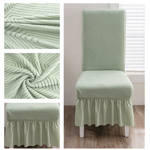 Thickened Chair Cover with Elastic One-Piece Dining Chair Cushion Backrest Integrated Hotel Bench Cover Chair Cover Universal General Use