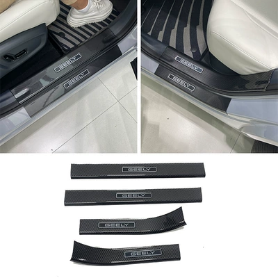 Dekorativ pedal başlıqları Strip Modification, Welcome Pedal, Trunk - 4-pieces-of-outer-threshold-abs-carbon-fiber-texture-for-geely-ex5
