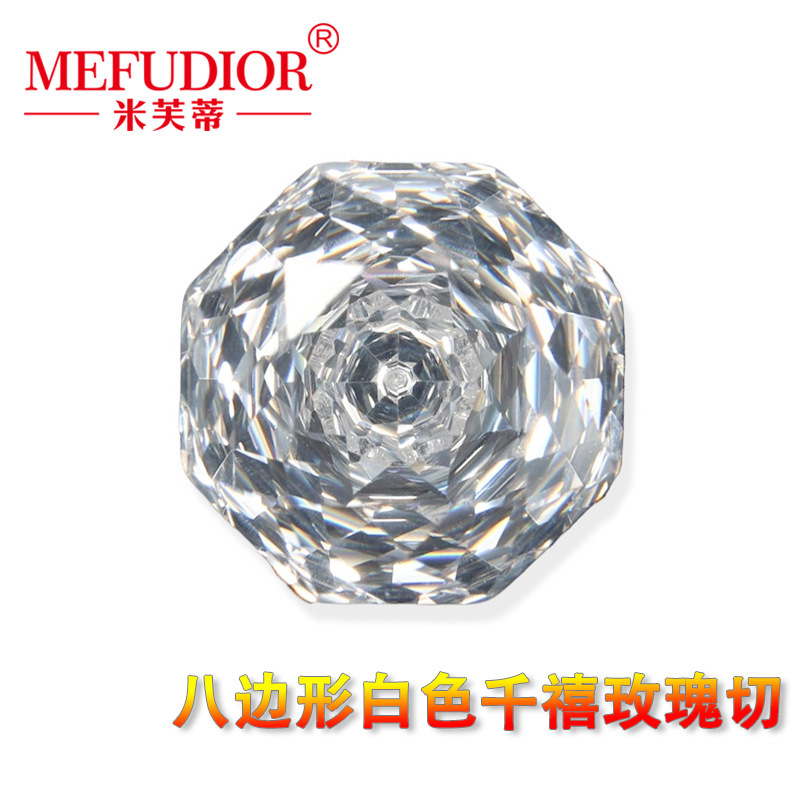 High-Quality 5A Transparent Octagonal Millennium Rose Cut Pointed-Back Zircon Diamond Nail Art Decorations Wholesale High-Quality 5A Transparent Octagonal Millennium Rose Cut Pointed-Back Zircon Diamond Nail Art Decorations Wholesale