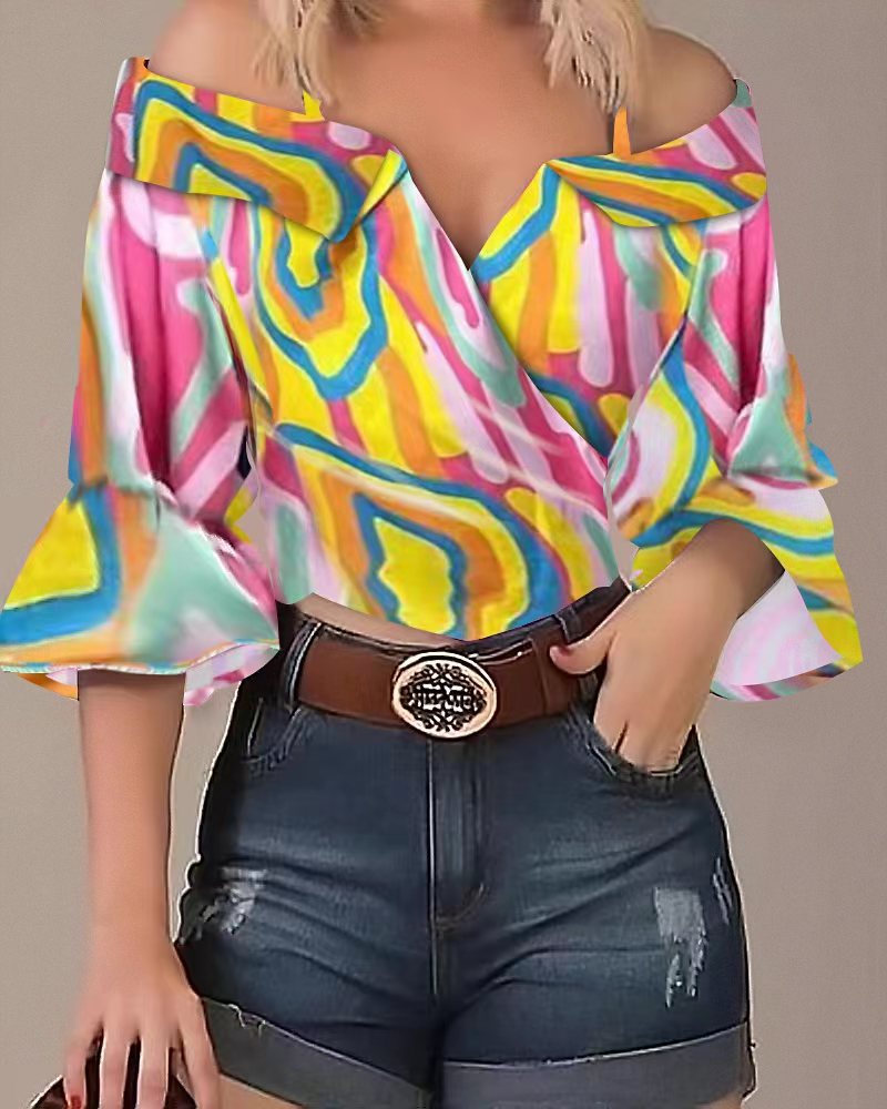 Summer Season Women's Gender Wholesale Women's Vintage Style Printing Blouses