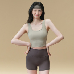 女性が屋外で着用できる高強度ヨガベスト、プッシュアップ、快適で通気性のあるスポーツブラ、フィットネス用のオールインワントレーニングブラ