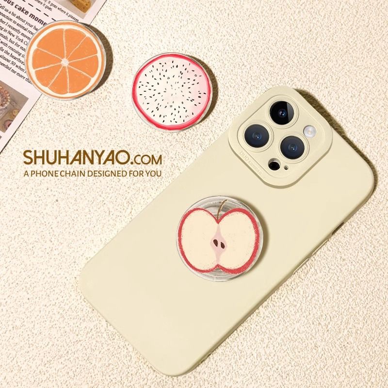 Ins fruit redondo creativo teléfono móvil airbag soporte pegado giratorio 360 telescópico perezoso persiguiendo drama escritorio